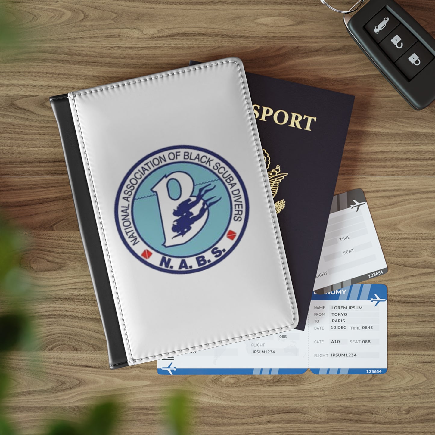 NABS Logo Passport Cover | Travel Accessory for Adventurers | Personalized Gift for Travelers | Black and White Design | Unique Travel [...]